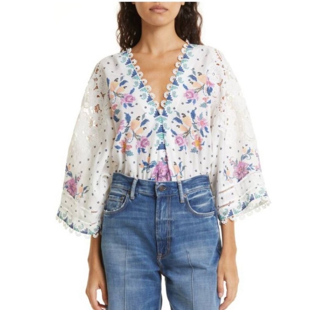 FARM Rio Off White Romantic Bandanas Bodysuit